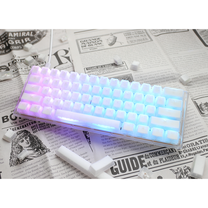 Ducky One 3 Aura White Mini Gaming Keyboard, RGB LED - MX-Speed-Silver (US)