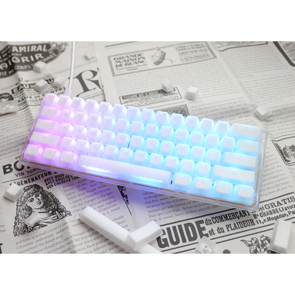 Ducky One 3 Aura White Mini Gaming Keyboard, RGB LED - MX-Silent-Red (US)