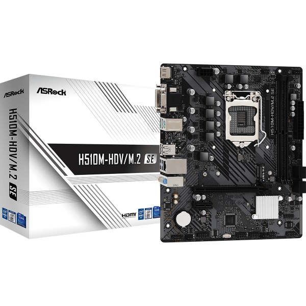 Asrock H510M-HDV/M.2 SE Intel H470 LGA 1200 (Socket H5) micro ATX