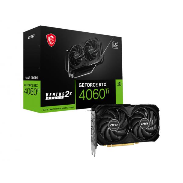 MSI GEFORCE RTX 4060 TI VENTUS 2X BLACK 16G OC scheda video NVIDIA 8 GB GDDR6