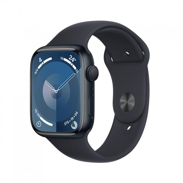 Apple Watch 9 GPS 45mm all. mezzanotte cintur.sport M/L