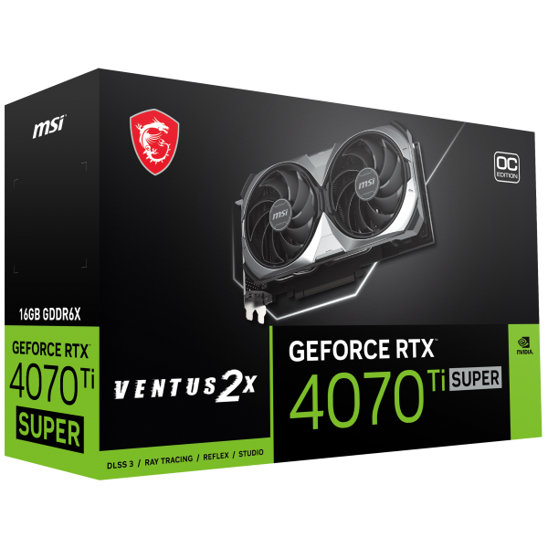 MSI VENTUS GeForce RTX 4070 Ti SUPER 16G 2X OC NVIDIA 16 GB GDDR6X