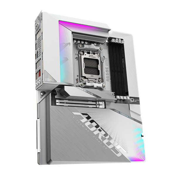 GIGABYTE Scheda Madre B650E AORUS STEALTH ICE - Supporta CPU AMD Ryzen 9000, VRM a 12+2+2 fasi, fino a 8000MHz DDR5 (OC), 1xPCIe 5.0 M.2 + 3xPCIe 4.0 M.2, Wi-Fi 7, LAN 2.5GbE, USB 3.2 Gen 2x2