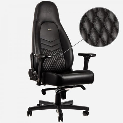 noblechairs ICON Real Leather Gaming Chair - Black/Black