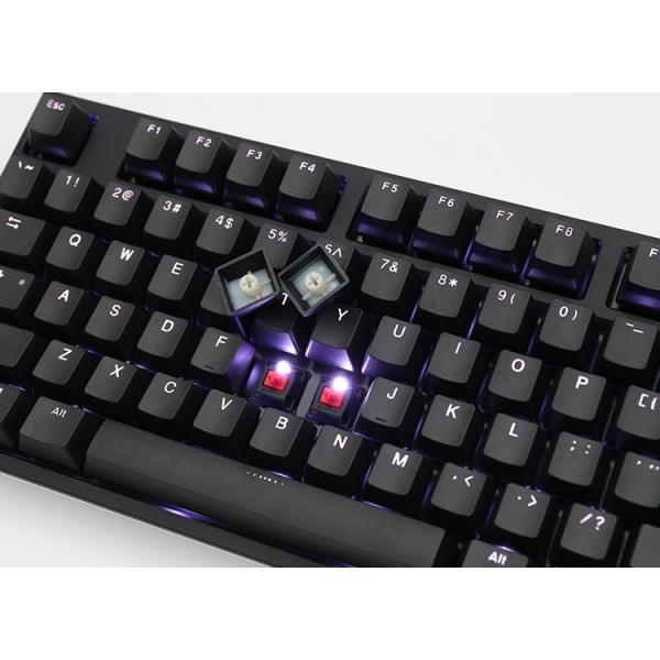 Ducky One 2 Backlit PBT Gaming Keyboard, MX Blue, White LED - Black