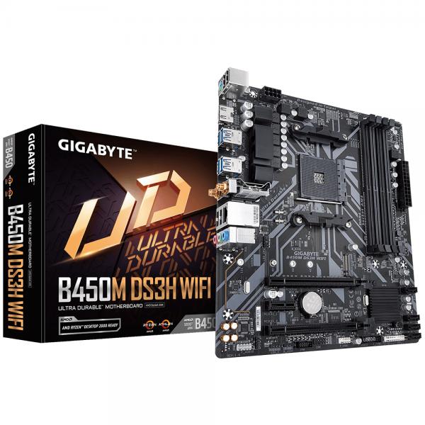 Gigabyte GA-B450M-DS3H-WIFI AMD B450 Presa AM4 micro ATX