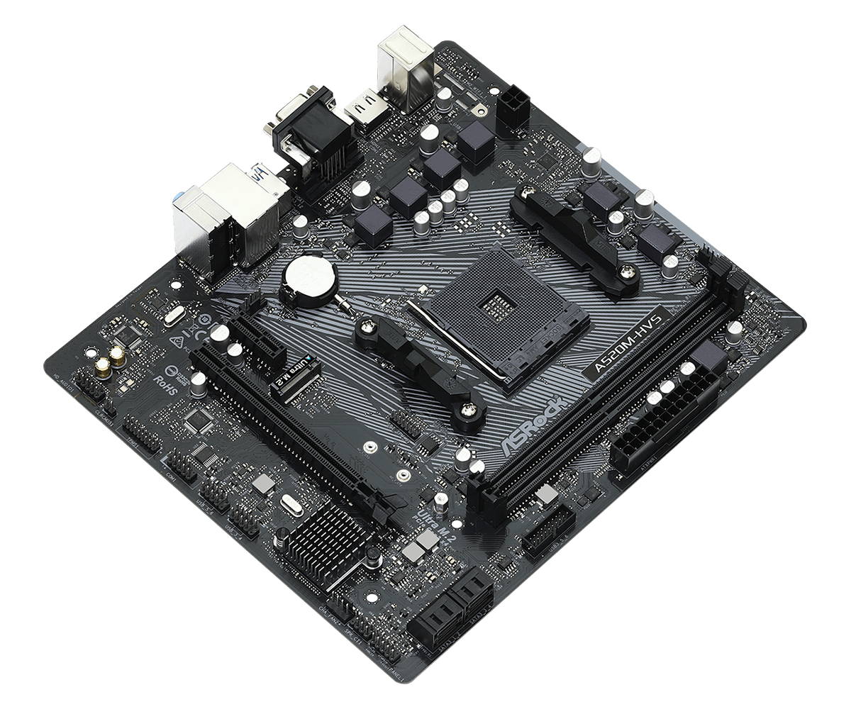 Asrock A520M-HVS AMD A520 Presa AM4 micro ATX