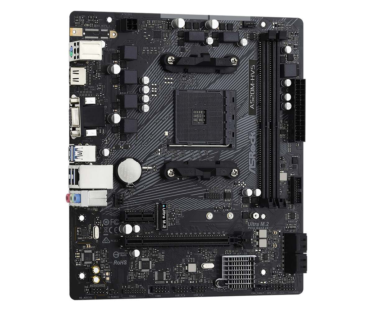 Asrock A520M-HVS AMD A520 Presa AM4 micro ATX