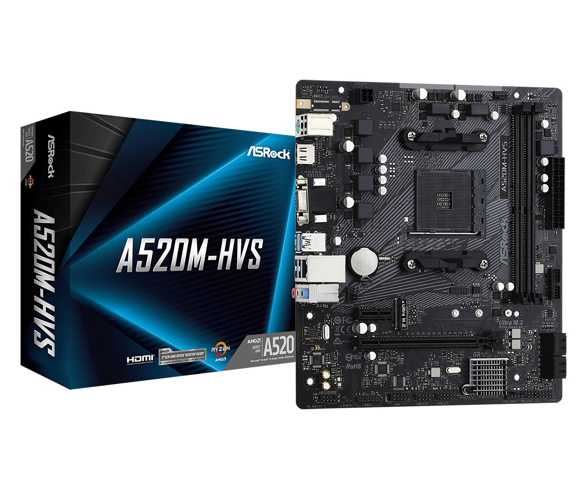 Asrock A520M-HVS AMD A520 Presa AM4 micro ATX