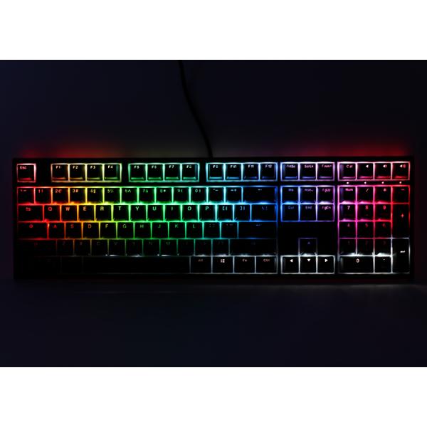 Ducky One 2 Backlit PBT Gaming Tastatur, MX-Nature-White, RGB LED - schwarz