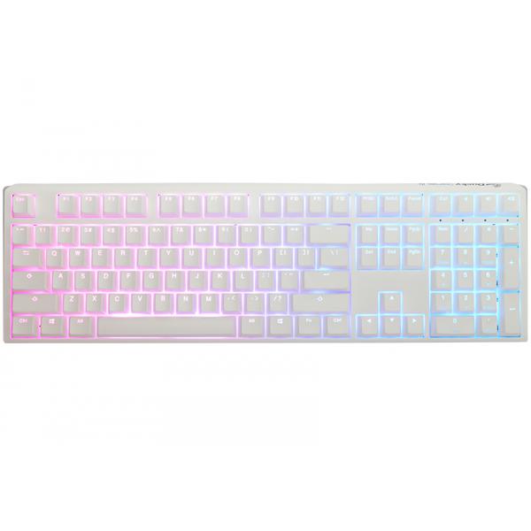 Ducky One 3 Classic Pure White Gaming Keyboard, RGB LED - MX-Silent-Red (US)