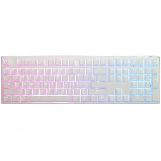 Ducky One 3 Classic Pure White Gaming Keyboard, RGB LED - MX-Silent-Red (US)