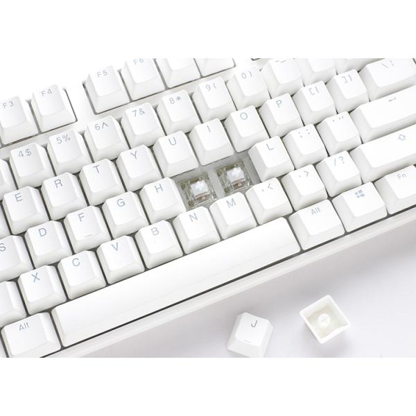 Ducky One 3 Classic Pure White Gaming Keyboard, RGB LED - MX-Speed-Silver (US)