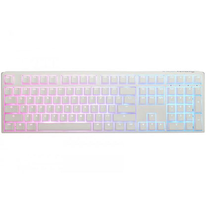 Ducky One 3 Classic Pure White Gaming Keyboard, RGB LED - MX-Blue (US)