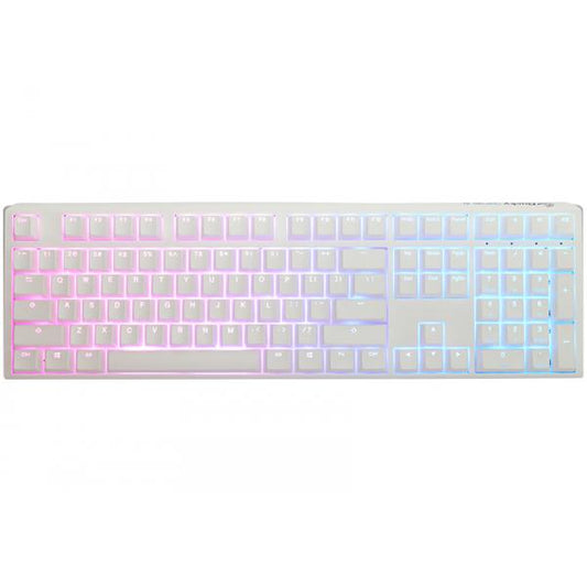 Ducky One 3 Classic Pure White Gaming Keyboard, RGB LED - MX-Blue (US)